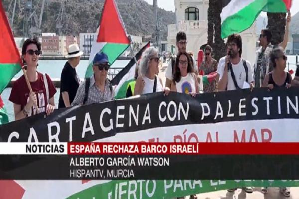Españoles denuncian la llegada de un barco israelí a Cartagena