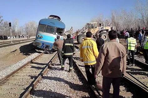 خارج شدن قطار از ریل در ایستگاه شرون نزدیک زاهدان