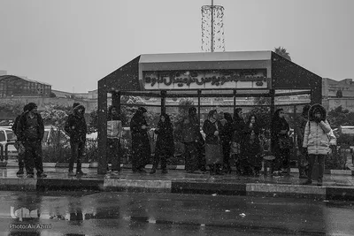 برف زمستانی در اصفهان