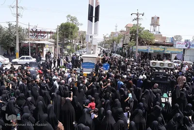 آئین وداع با پیکر شهید عبدالله اسکندری در شهرستان خرامه