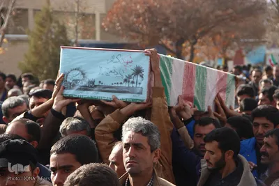 تشییع پیکر دو شهید گمنام در شهرستان بوانات فارس