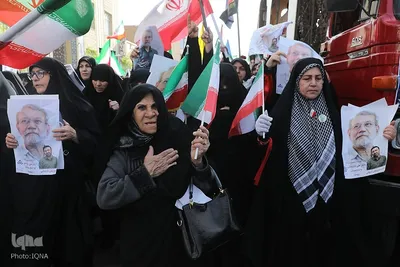 تشییع شهیدان علی و مرتضی لاریجانی در قم
