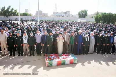 تشییع پیکرهای پاک و مطهر دو شهید گمنام دوران دفاع مقدس در مجتمع فرهنگی ورزشی فجر سپاه اهواز
