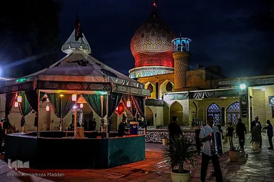مراسم عزاداری شب سوم محرم در حرم علی ابن حمزه(ع)
