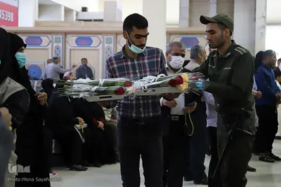 استقبال از خدام حرم مطهر امام رضا علیه السلام در فرودگاه بین‌المللی شهید سپهبد قاسم سلیمانی اهواز