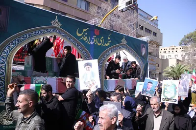 مراسم وداع و تشییع پیکر مطهر شهدای حملات متجاوزانه آمریکایی - صهیونیستی در شیراز