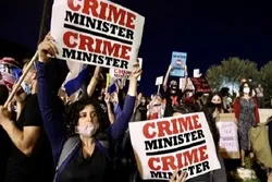Minlərlə adam Netanyahu əleyhinə aksiya keçirdi - Foto