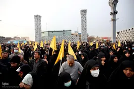 تشییع پیکر شهید سیدرضی در میدان امام حسین(ع)