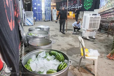 خدمات رسانی موکب‌های حسینی در مرز شلمچه