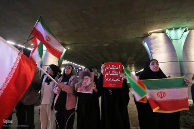 تداوم تجمع شبانه شیرازی در بیعت با رهبری همراه با فرمانده شهید