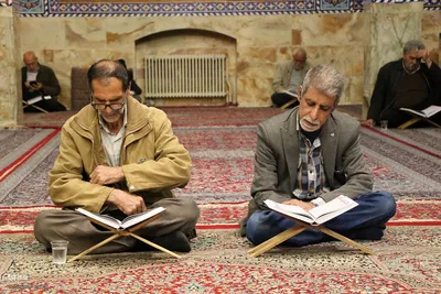مراسم جزءخوانی قرآن در حسینیه کربلایی‌های یزد‎