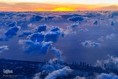 ابرها در آسمان میامی جنوبی آمریکا