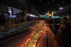 کربلا؛ نیمه شعبان پر حرم عباسی میں شمع جلانے کی تقریب+ عکس