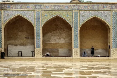 بارش رحمت الهی بر گلدسته های مسجد تاریخی وکیل شیراز‎‎