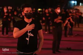 مراسم عزاداری شب پنجم محرم در میدان فلسطین