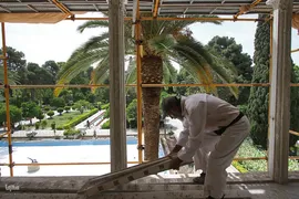 روند مرمت باغ ارم شیراز