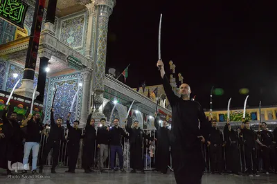 آیین سنتی عزاداری «مشق شمشیر» / قم