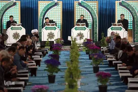 مراسم جزء خوانی قرآن کریم در مصلی امام علی(ع) حرم مطهر حضرت عبدالعظیم حسنی (ع)