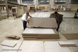 آماده سازی غرفه ایکنا در بیست و سومین نمایشگاه مطبوعات