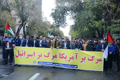 حضور اقشار مختلف مردم در راهپیمایی 13 آبان در تبریز