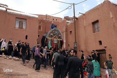 نخل‌گردانی روز عاشورا در روستای ابیانه