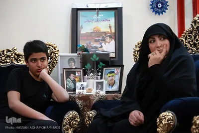 همسر و فرزند شهید مدافع حرم «تقی ارغوانی» 