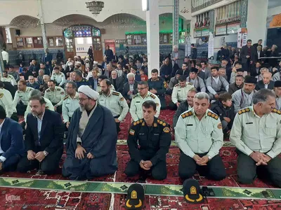حضور سبزپوشان انتظامی در نماز جمعه اهر و گرامیداشت هفته انتظامی