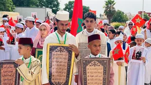 راهپیمایی حافظان قرآن در مراکش + عکس