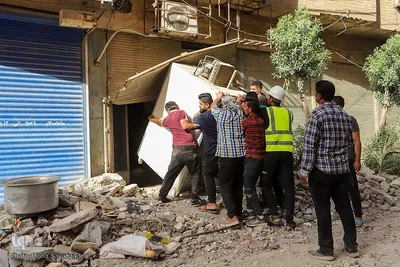هفتمین روز ریزش برج متروپل آبادان