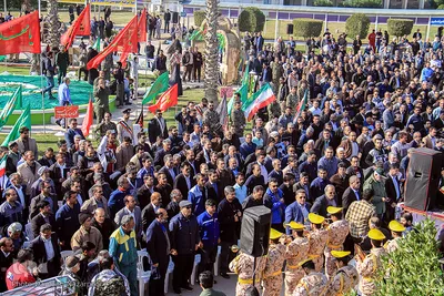 خاکسپاری پيكر شهيد گمنام دفاع مقدس در مجتمع آموزش صنعت نفت اهواز 