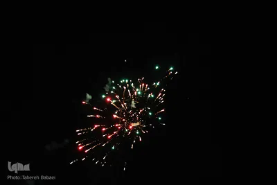 نورافشانی در میدان آزادی تهران در شب عید بزرگ غدیر
