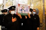 مراسم وداع با پیکر شهید محسن فخری‌زاده در حرم مطهر رضوی

