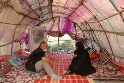Umm Jaber bedient Arbain-Pilger
