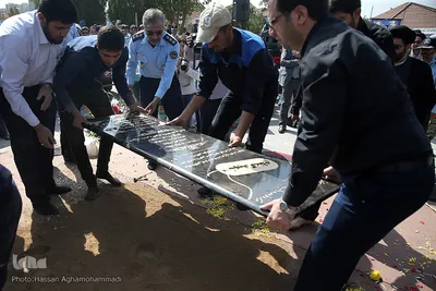 تشییع پیکرهای مطهر دو شهید گمنام دفاع مقدس در شهرک آسمان پایگاه یکم شکاری مهرآباد