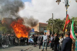 راهپیمایی مردم اهر در محکومیت حادثه تروریستی حرم شاهچراغ