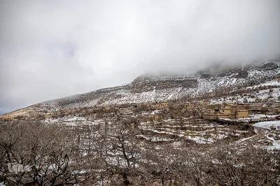 بارش برف در روستای «کندازی‎‎» - استان فارس
