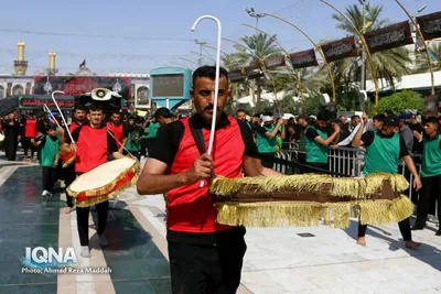 حضور دسته جات عزاداری در بین الحرمین در آستانه اربعین حسینی