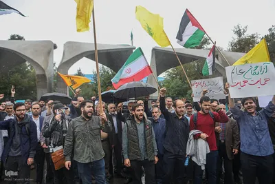 تجمع ضدصهیونیستی دانشجویان دانشگاه تهران