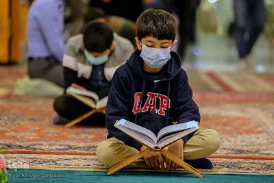 گردهمایی اعضای مجمع قاریان قرآن کریم مسجد آقا باباخان در حرم شاهچراغ‎‎(ع)