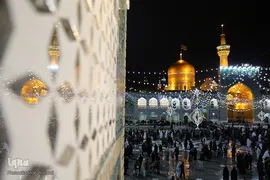 حرم مطهر رضوی در شب نیمه شعبان