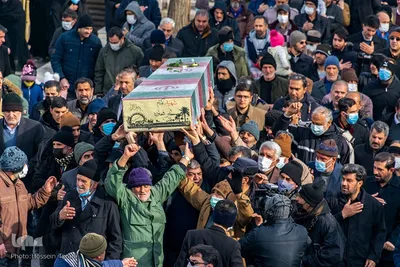 تشییع یپکر یک شهید گمنام در شهرکرد