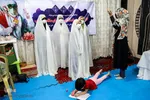 گروه سرود مؤسسه «جوانان علمدار جنوب»  در حال تمرین برای اجرا در روز اربعین است.