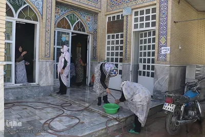 غبارروبی و عطرافشانی مسجد جامع سعدی شیراز‎‎