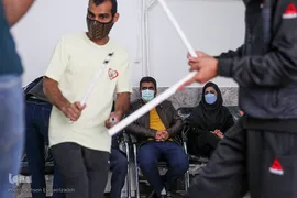 عیادت «جواد فروغی» از مددجویان آسایشگاه شهید بهشتی مشهد مقدس