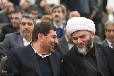 حجت‌الاسلام محمد قمی رئیس سازمان تبلیغات اسلامی و محمد مخبر، مشاور و دستیار مقام معظم رهبری