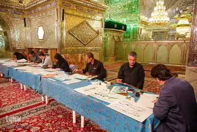 مشق شب قدر در حرم شاهچراغ(ع)