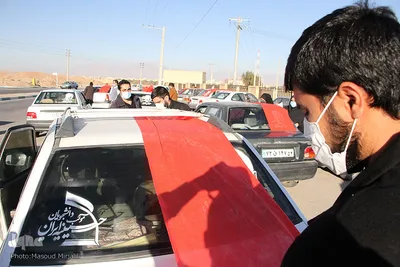 راهپیمایی خودرویی به مناسبت سالگرد شهادت سردار شهید حاج قاسم سلیمانی در یزد‎