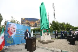 مراسم رونمایی از تندیس سپهبد شهید، سردار حاج قاسم سلیمانی در تقاطع بزرگراه شهید قاسم سلیمانی و بزرگراه شهید مدرس