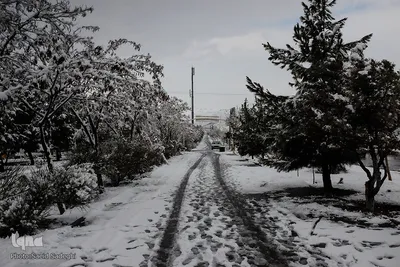 ⁨بارش برف در تبریز⁩