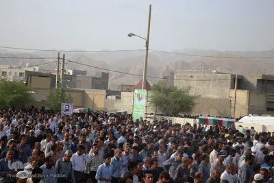تشییع پیکر شش شهید دوران دفاع مقدس در لامرد